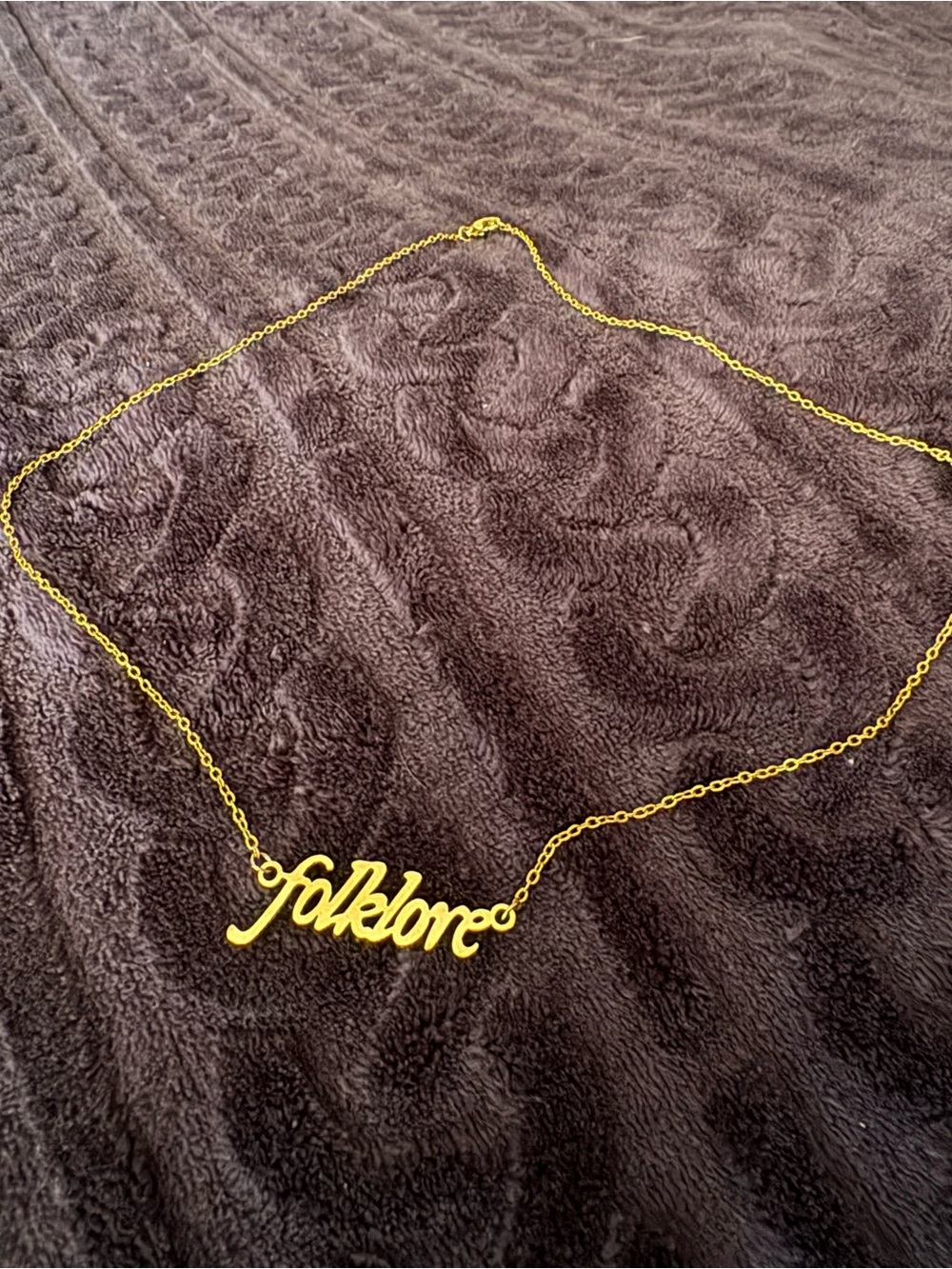 T.S. Gold "folklore" Script Necklace - Women's Jewelry - Picture 1 of 5